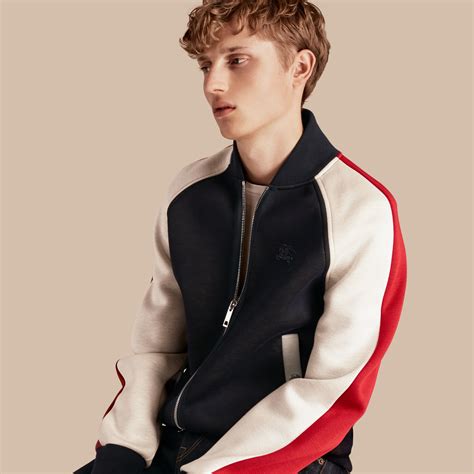 burberry panelled jersey bomber jacket|burberry bomber jacket sale.